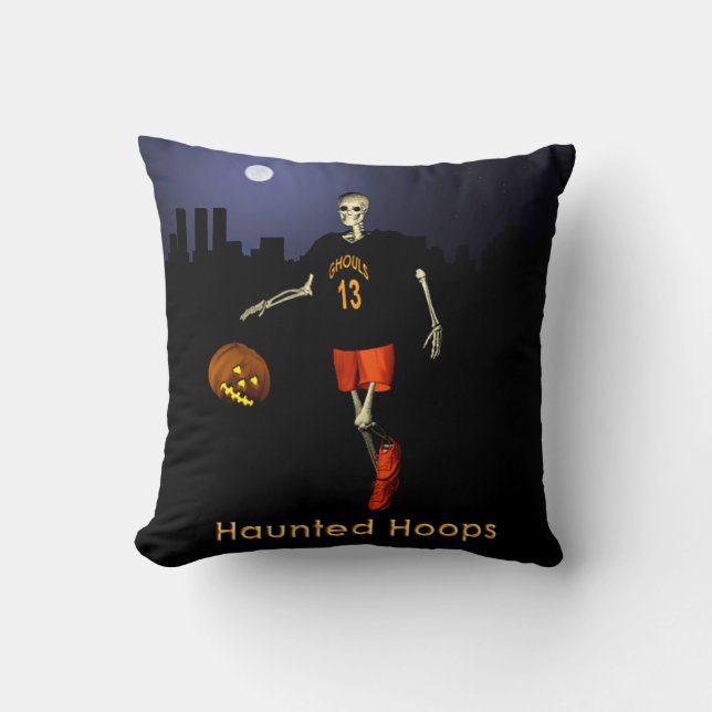 Haunted Hoops Throw Pillow (Front)