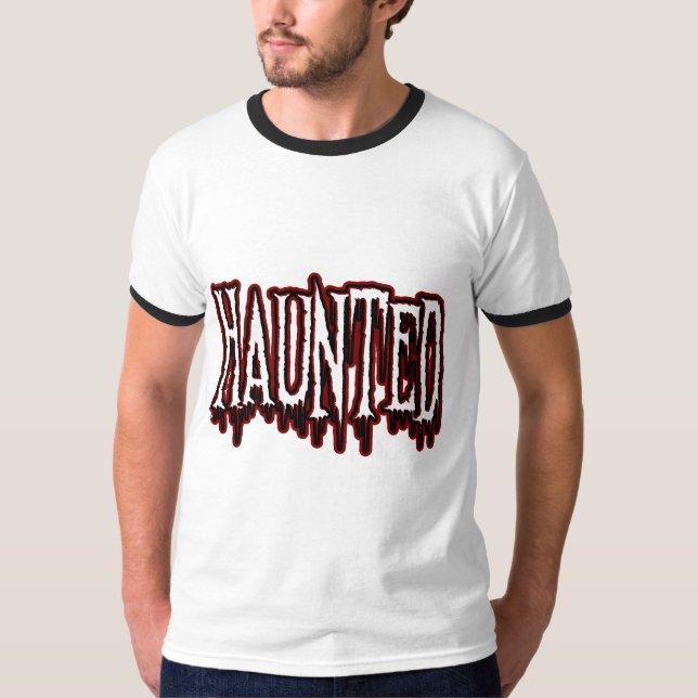 Haunted Horror Drip Typography T-Shirt (Front)
