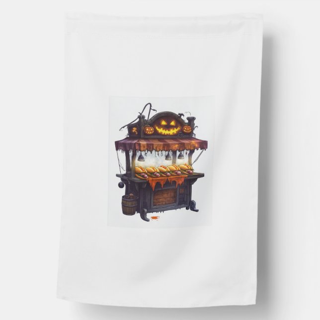  Haunted Hot Dog Stand House Flag (Front)
