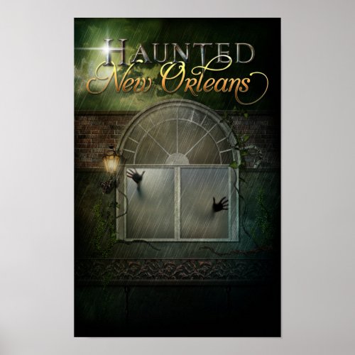 Haunted Hotel Ghost Window Poster