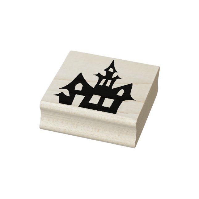 Haunted house 3 silhouette art stamp (Stamp)