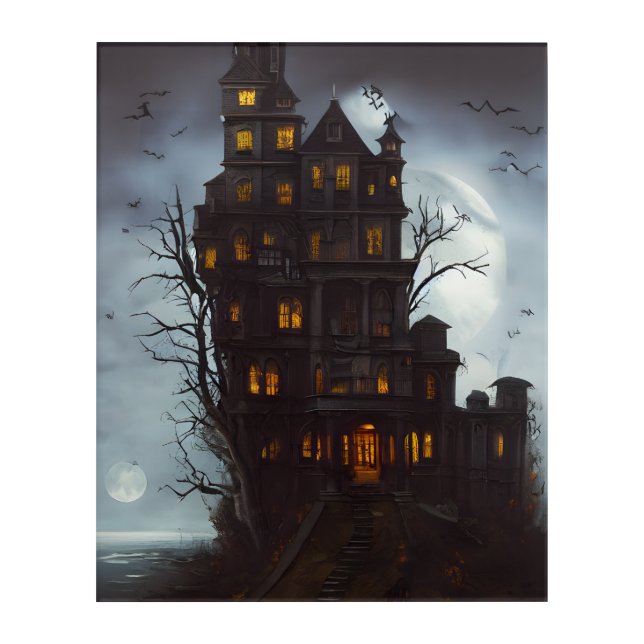Haunted House Acrylic Wall Art (Front)