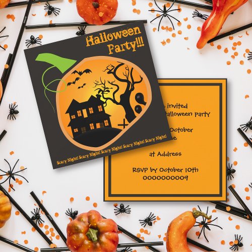 Haunted House adult Halloween Party Invitation