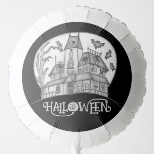 Haunted House and Bats Halloween Balloon