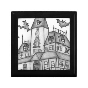 Haunted House and Bats Halloween  Gift Box