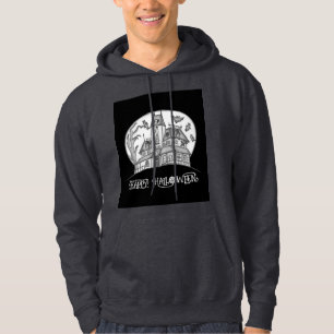 Haunted House and Bats Halloween Hoodie