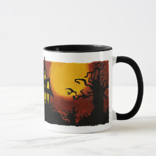 Haunted House and Creepy Trees Combo Mug