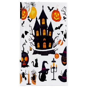Haunted House and Pumpkin Night Small Gift Bag
