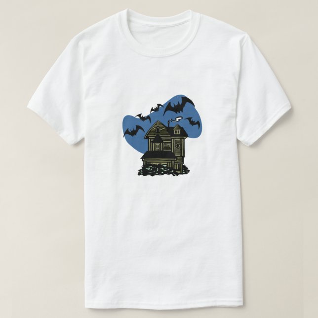 Haunted House Bats T-Shirt (Design Front)