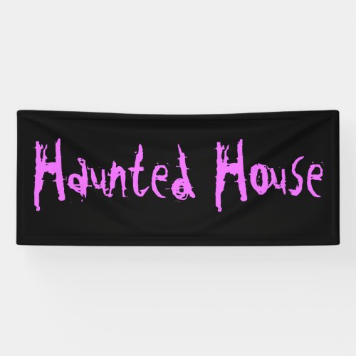 Haunted House Black Purple Distressed Typography Banner