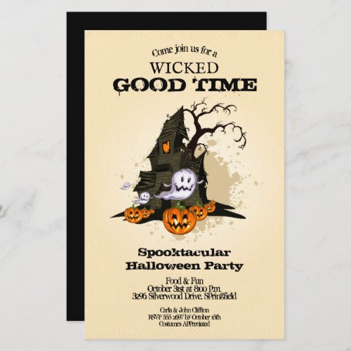 Haunted House Budget Halloween Invitations