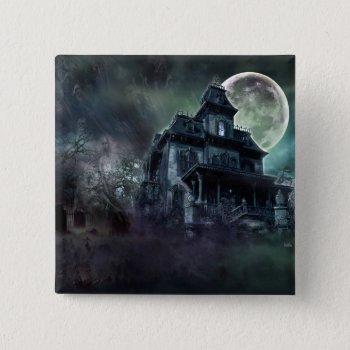 Haunted House Button by themonsterstore at Zazzle