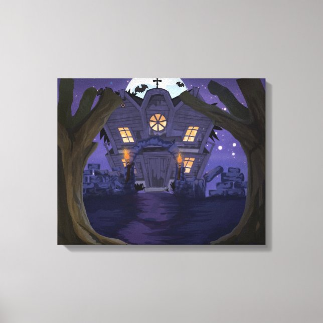 haunted house canvas print (Front)