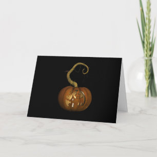 Haunted House Carved Pumpkin Halloween Card