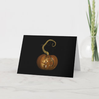Haunted House Carved Pumpkin Halloween Card