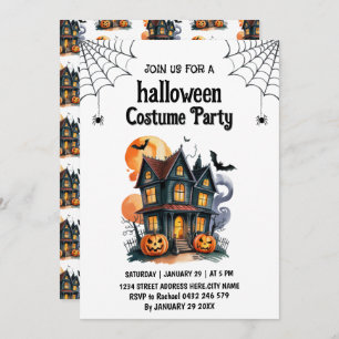 Haunted House Costume Halloween Party Invitation