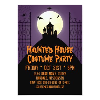 Haunted House Costume Party Halloween Card