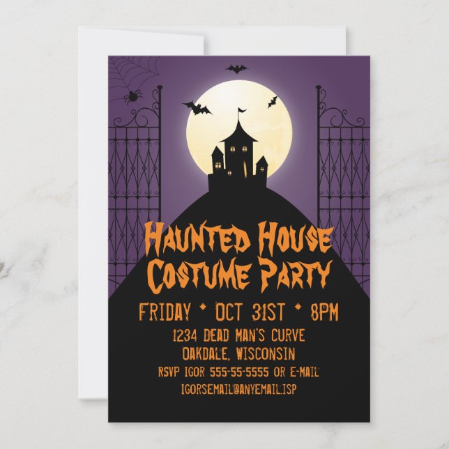 Haunted House Costume Party Halloween Invitation (Front)