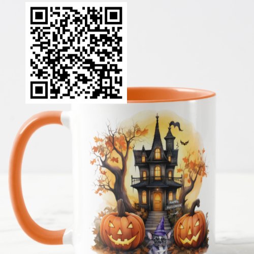 Haunted House French Bulldog Witch Mug