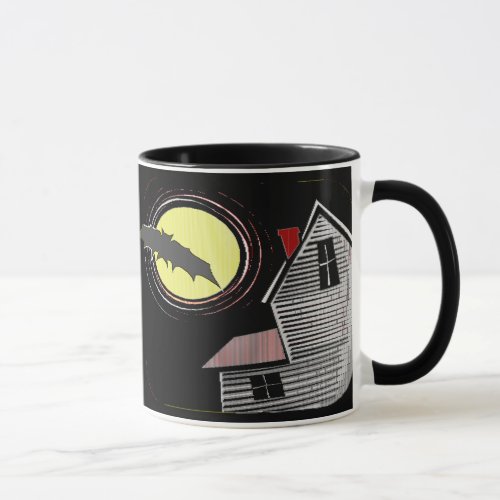 Haunted House Full Moon and Bat Mug