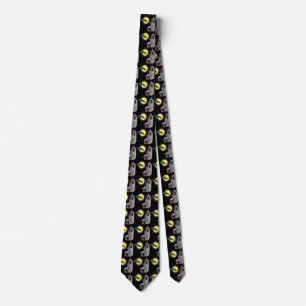 Haunted House Full Moon and Bat Neck Tie