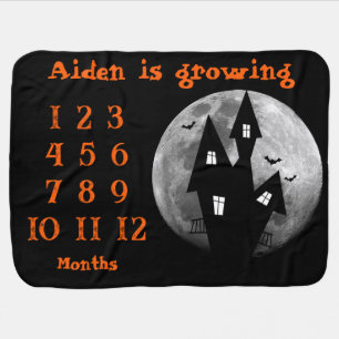 Haunted House, Full Moon Baby Growing Milestones  Blanket