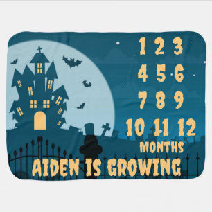 Haunted House, Full Moon Baby Growing Milestones  Blanket