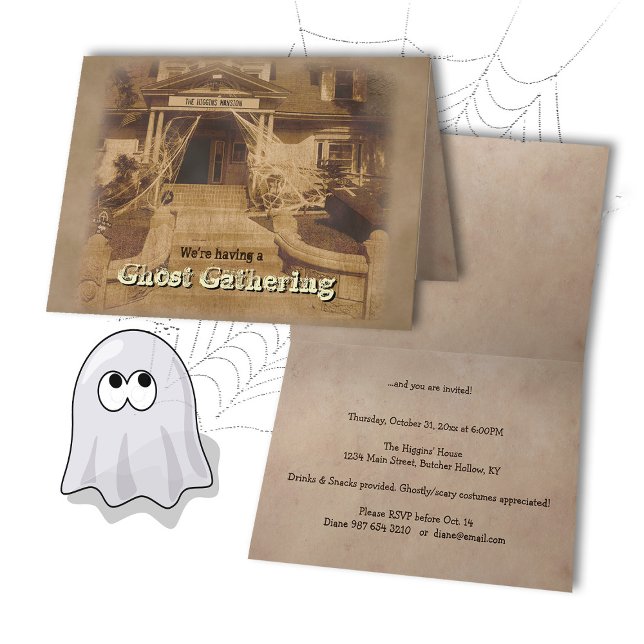 Haunted House Ghost Gathering (customizable)  Invitation (Creator Uploaded)