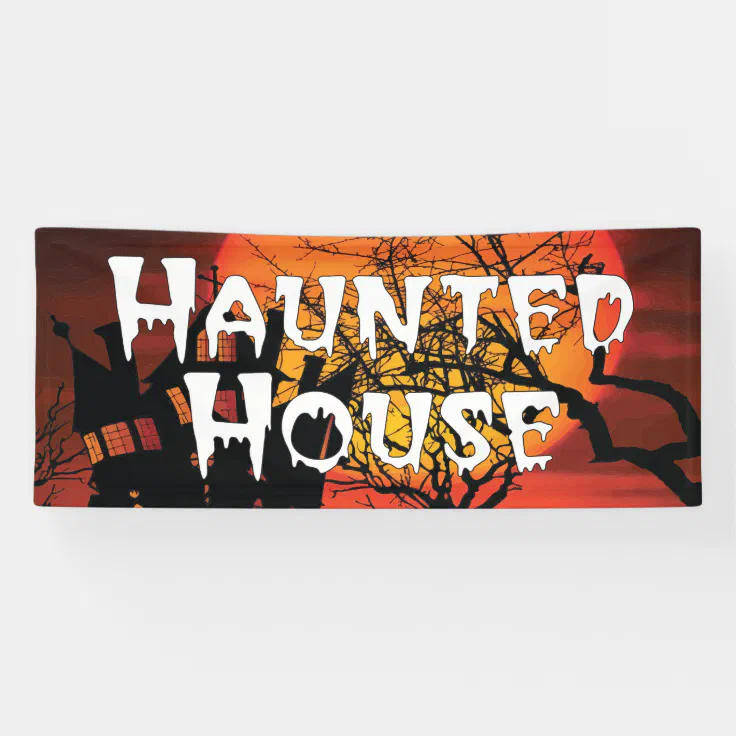 Haunted House Halloween Banner | Zazzle