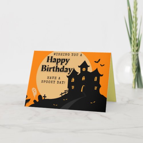 Haunted House Halloween Birthday Card
