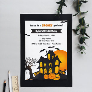Haunted House Halloween Birthday Invitation
