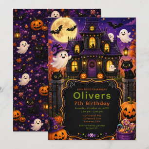 Haunted House Halloween Birthday Invitation
