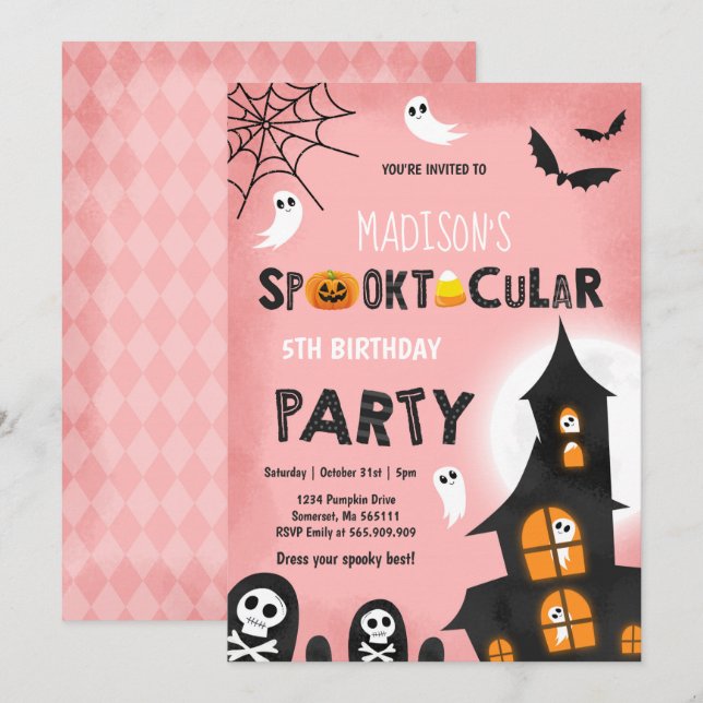 Haunted House Halloween Birthday Party Invitation (Front/Back)