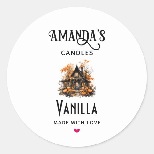 Haunted House Halloween Candle Business Classic Round Sticker
