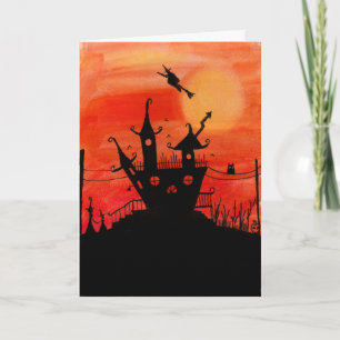Haunted House Halloween Card