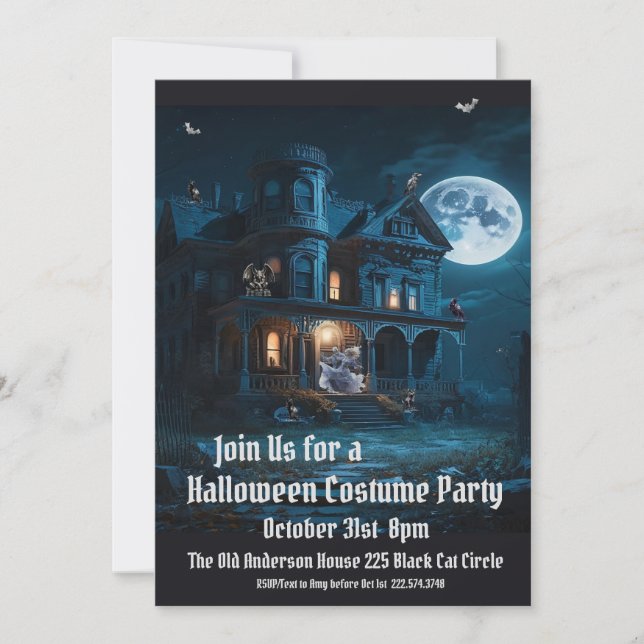 Haunted House, Halloween Costume Party           Invitation (Front)