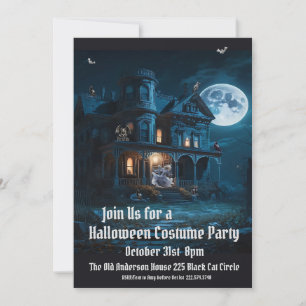 Haunted House, Halloween Costume Party Invitation