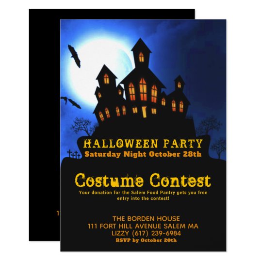 Haunted House Halloween Costume Party Invitation Zazzle Com