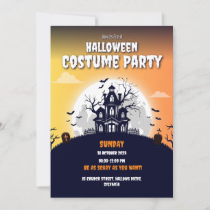 Haunted House Halloween Costume Party Invitation