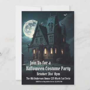 Haunted House, Halloween Costume Party Invitation