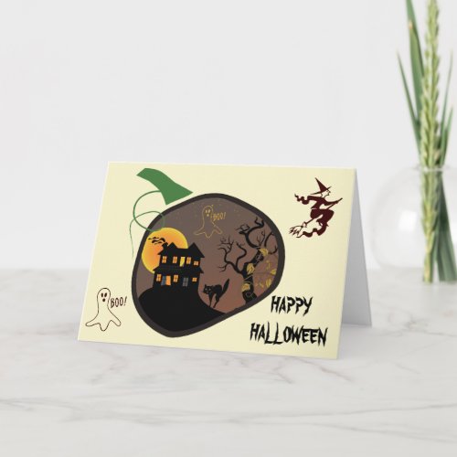 Haunted House Halloween Custom Greeting Card