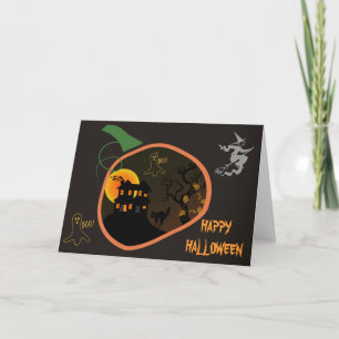 Haunted House Halloween Custom Greeting Card