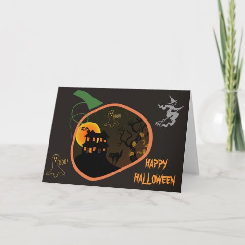 Haunted House Halloween Custom Greeting Card