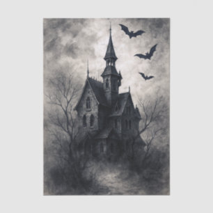 Haunted House Halloween Decoupage Tissue Paper
