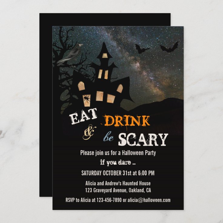 Haunted House Halloween Dinner Party Invitation Zazzle