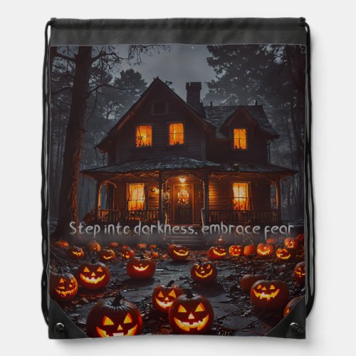 Haunted House _ Halloween Drawstring Bag