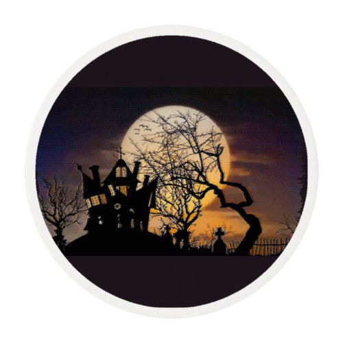 Haunted House Halloween Edible Frosting Rounds