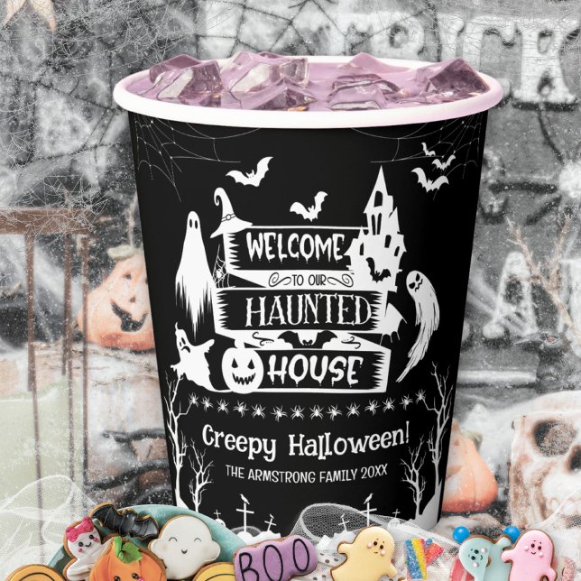 Haunted House Halloween Family Paper Cups (Haunted House Halloween Family Paper Cups ©Susanne Sachers - Sunny Mind 🌞)