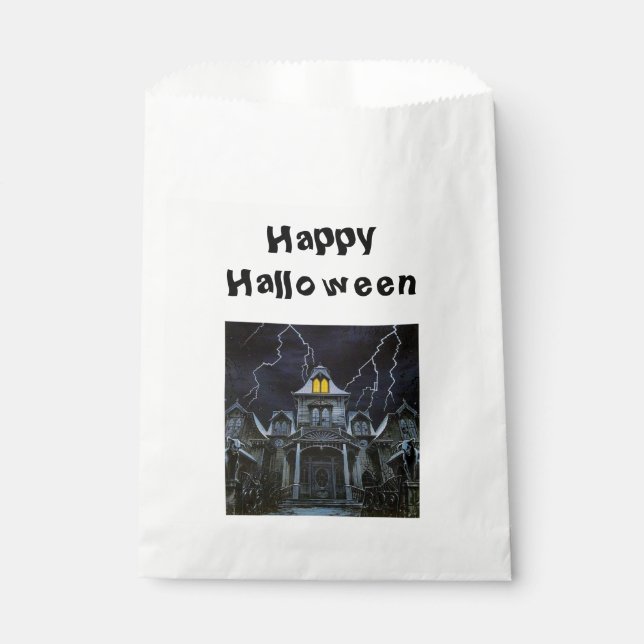 Haunted House Halloween Favor Bag (Front)