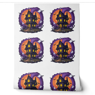 Haunted House Halloween Gothic Spooky Mansion Bats Wallpaper